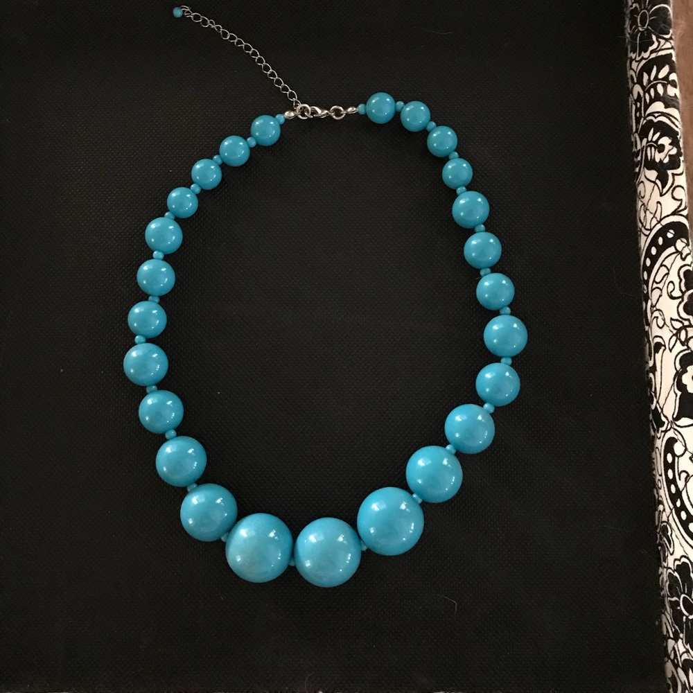 Big Blue Beaded Necklace